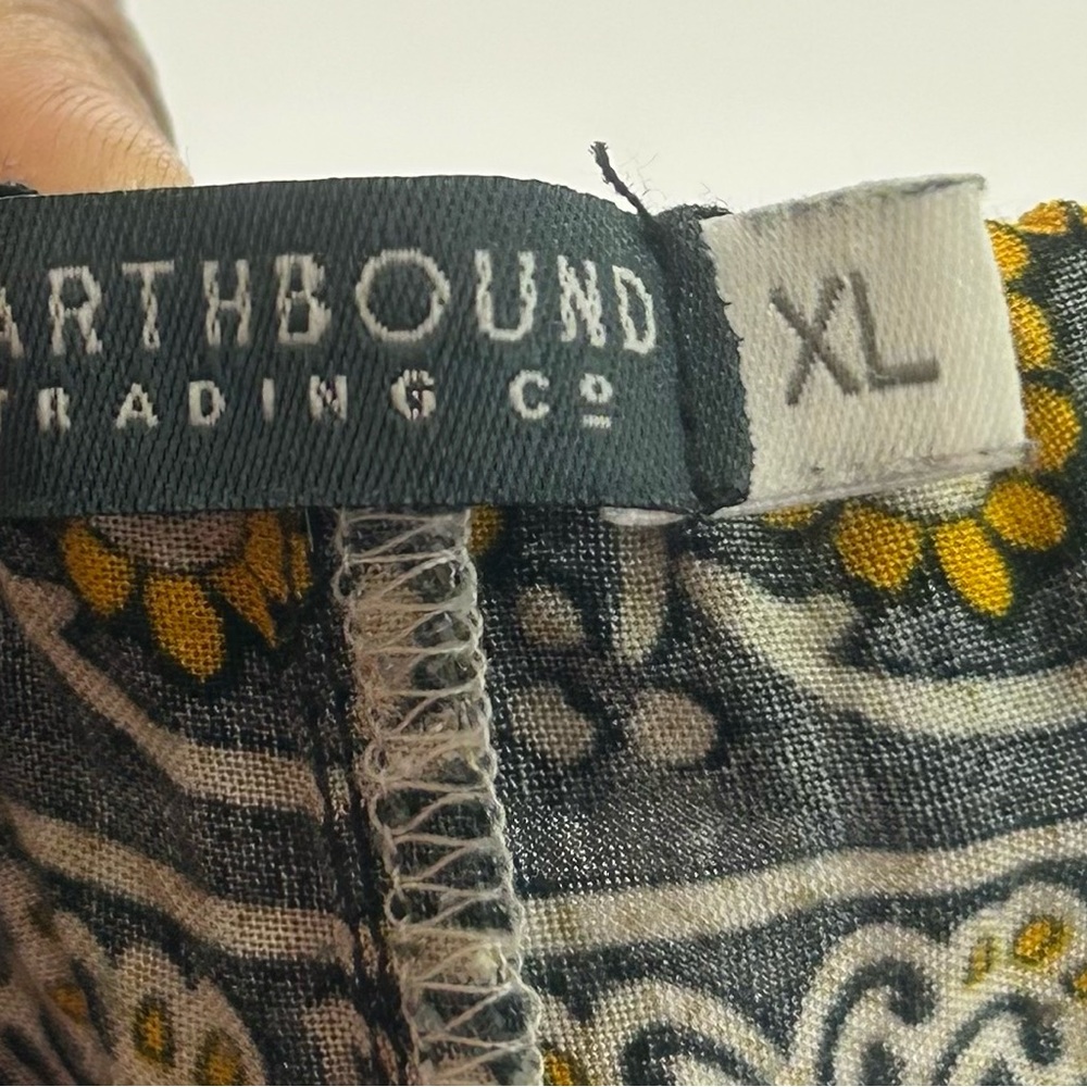Earthbound Elephant Print Harem Pants Rayon Boho Festival XL - Picture 2 of 7